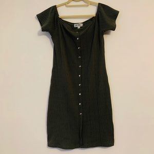 Midi XL Ribbed Green Dress